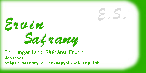 ervin safrany business card